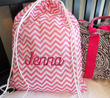Load image into Gallery viewer, Personalized Patterned Drawstring Bag
