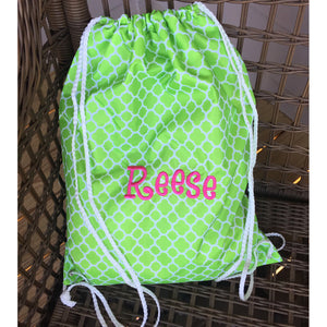 Personalized Patterned Drawstring Bag